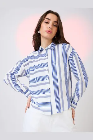 Globus Geometric Striped Shirt Style Top