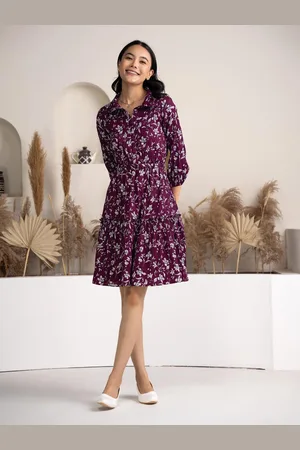 DressBerry Women Floral Printed Crepe Fit & Flare Dress