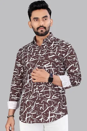Metronaut Men Classic Fit Spread Collar Abstract Printed Cotton Casual Shirt