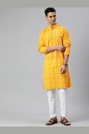 Majestic Floral Printed Mandarin Collar Pure Cotton Straight Kurta with Pyjamas