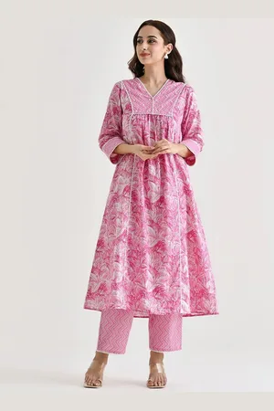 Moda Rapido Floral Printed Pleated Beads and Stones Anarkali Kurta with Trouser