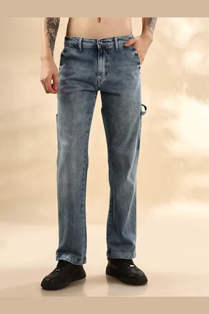 Mast & Harbour Men Mid-Rise Heavy Fade Baggy Jeans