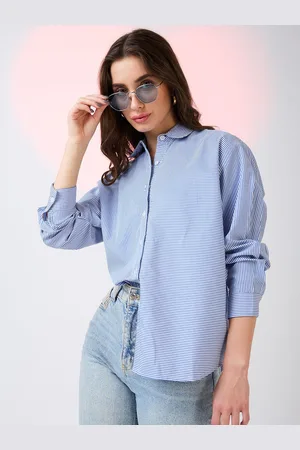 Globus Striped Cotton Shirt Style Longline Top