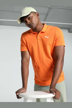 PUMA Men Solid Pure Cotton Slim Fit Polo Collar T-Shirt