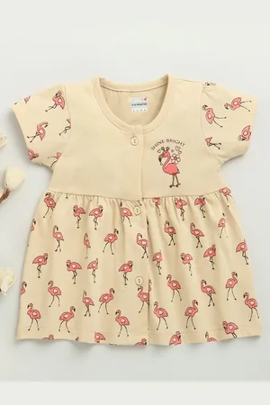 BUMZEE Girls Animal Printed Fit-Flare Dress