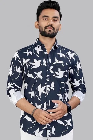 Metronaut Men Classic Fit Spread Collar Floral Printed Cotton Casual Shirt