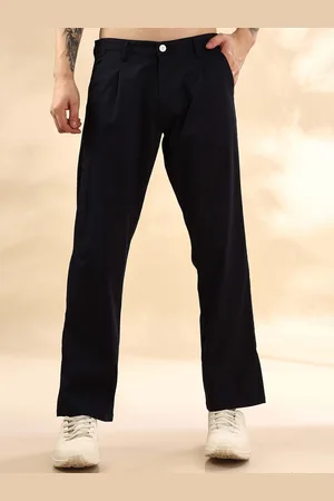 Mast & Harbour Men Loose Fit Mid-Rise Pleated Trousers