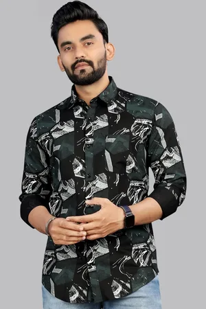 Metronaut Men Classic Fit Spread Collar Abstract Printed Cotton Casual Shirt