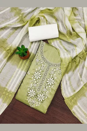 MANVAA Floral Embroidered Unstitched Dress Material