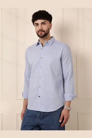 WROGN Men Comfort Fit Band Collar Solid Casual Shirt