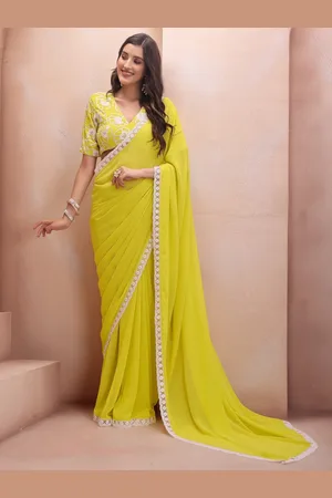HERE&NOW Women Embroidered Saree With Blouse Piece