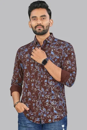 Metronaut Men Classic Fit Spread Collar Abstract Printed Cotton Casual Shirt