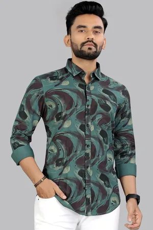 Metronaut Men Classic Fit Spread Collar Abstract Printed Cotton Casual Shirt