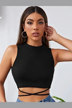 DressBerry Women Round Neck Tank Crop Top