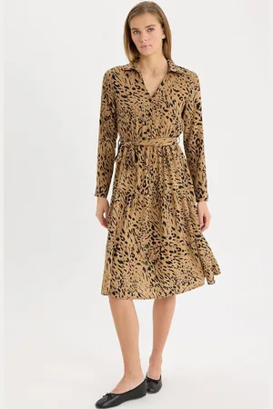 DeFacto Women Animal Printed Fit & Flare Dress