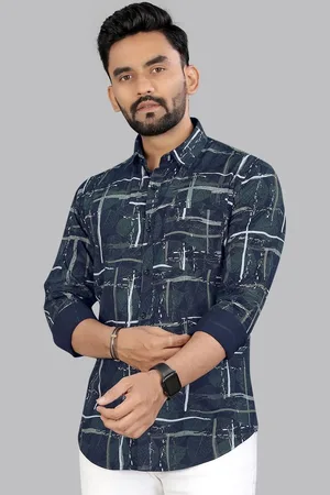 Metronaut Men Classic Fit Spread Collar Abstract Printed Cotton Casual Shirt
