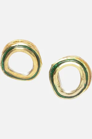 DUGRISTYLE Gold-Plated Circular Shaped Studs