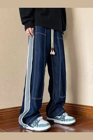 HERE&NOW Men Straight Fit with Side Stripe Jeans