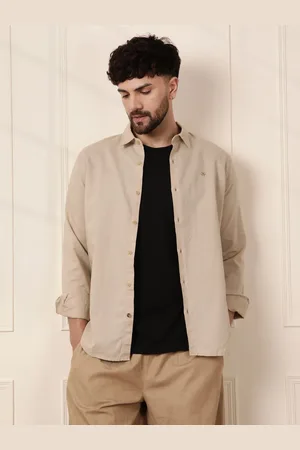 WROGN Men Comfort Fit Spread Collar Solid Casual Shirt