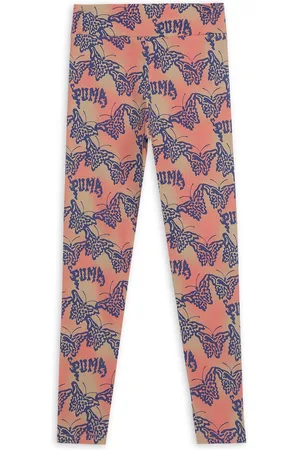PUMA Butterfly Vibe Youth Girls Printed Cotton High Rise Leggings
