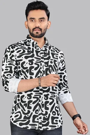 Metronaut Men Classic Fit Spread Collar Abstract Printed Cotton Casual Shirt
