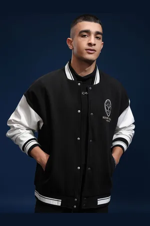 Highlander Men Stand Collar Typography Printed Cotton Casual Bomber Jacket