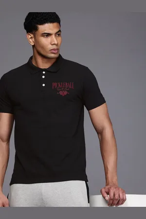 HRX Men Rapid-Dry Typography Printed Polo Collar Cotton T-shirt