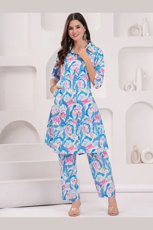 Kalini Printed Cotton Tunic With Trousers Co-Ords