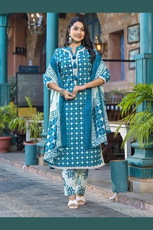 AUTUMN LANE Women Bodhi Indigo Pure Cotton Kurta Set