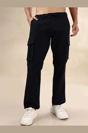 HERE&NOW Men Pure Cotton Loose Fit Cargos Trousers