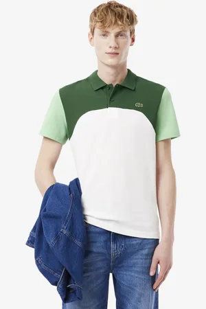 Lacoste Men Regular Fit Colourblocked Polo Collar Cotton T-shirt