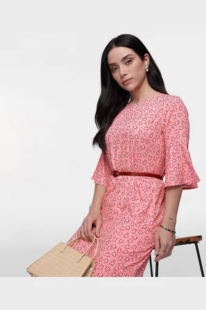 French Connection Floral Printed Bell Sleeves Sheath Dress