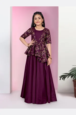 Sangria Girls Foil Printed Fit & Flare Maxi Length Dress