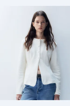 H&M Women Waisted Cardigan 1276638002-White