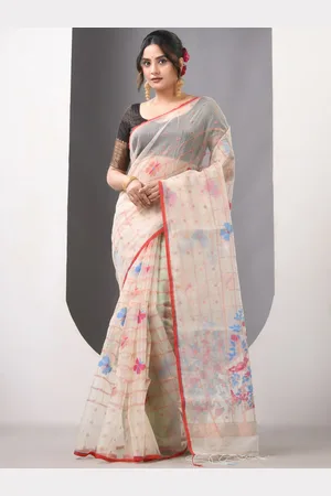 Charukriti Checked Pure Silk Designer Saree