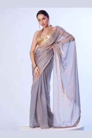 Satrani Women Tissue Saree With Unstitched Blouse Piece