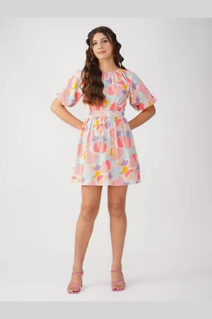 HERE&NOW Printed Fit & Flare Mini Dress