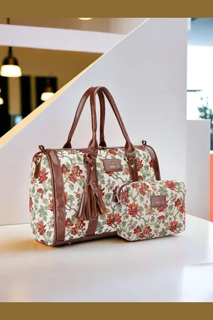 THE CLOWNFISH Women Adelina Floral Printed Bowling Handheld Bag
