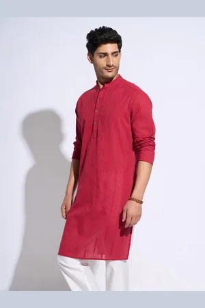 Pantaloons Floral Printed Mandarin Collar Pure Cotton Straight Kurta