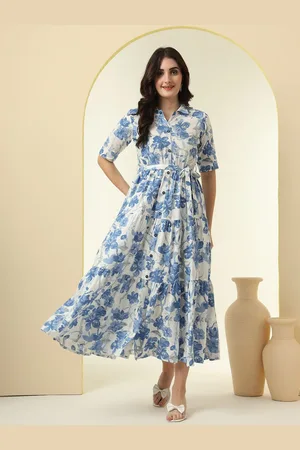 Kalini Floral Printed Fit & Flare Midi Dress