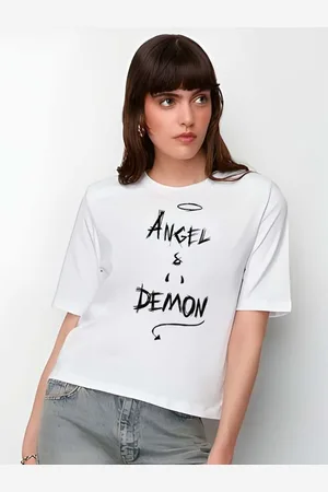 Moda Rapido Women Typography Printed Round Neck Cotton Oversized T-shirt