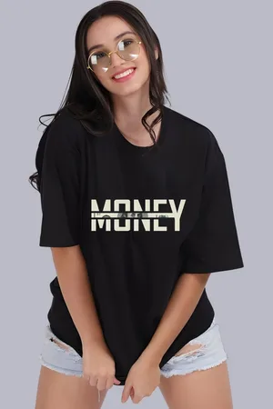 Moda Rapido Women Typography Printed Round Neck Cotton Oversized T-shirt