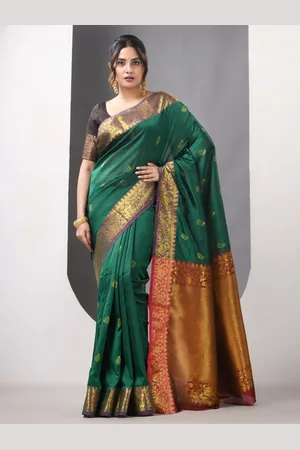 Charukriti Ethnic Motifs Zari Silk Blend Designer Saree