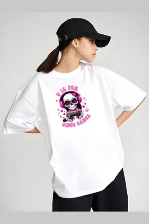 DressBerry Women Graphic Printed Round Neck Cotton Oversized T-shirt