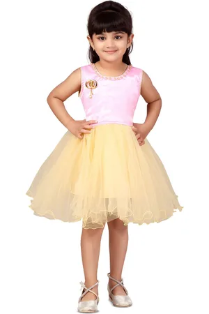 BAESD Girls Printed Net Fit & Flare Dress