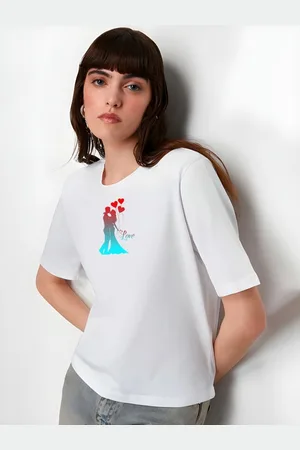 Moda Rapido Women Graphic Printed Round Neck Cotton Oversized T-shirt