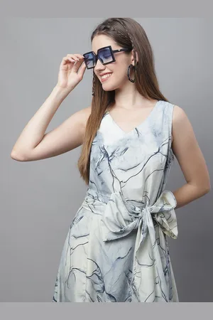 JAINISH Women Printed A-Line Midi Dress
