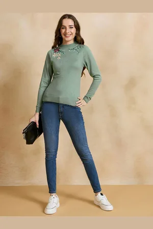CLAPTON Women Floral Woollen Pullover