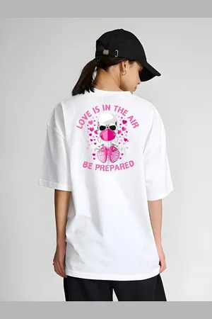 DressBerry Women Graphic Printed Round Neck Cotton Oversized T-shirt