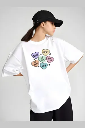 DressBerry Women Graphic Printed Round Neck Cotton Oversized T-shirt